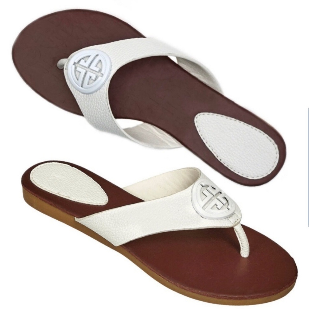 "Tami" white logo sandals - NWT